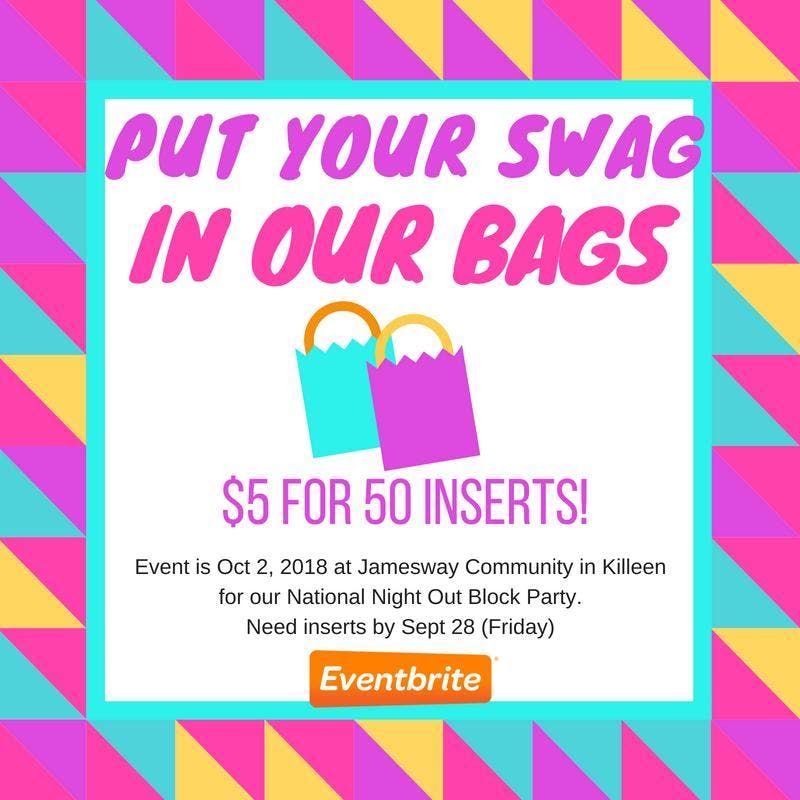 jamesway community swag bags