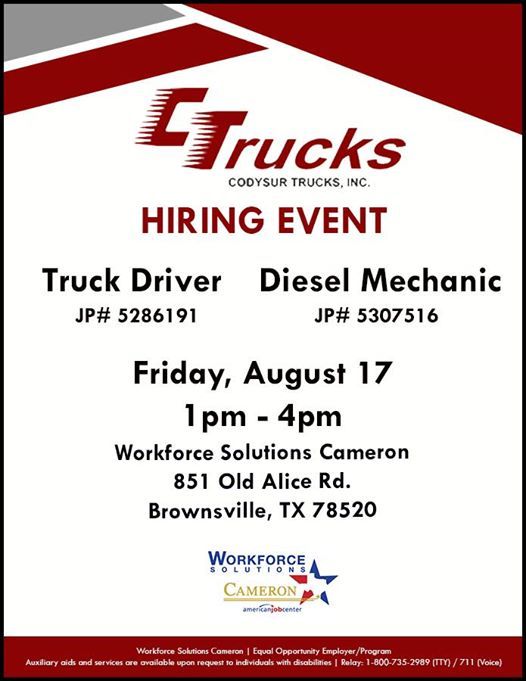 Hirig Event Codysur Trucks At Workforce Solutions Cameron851 Old