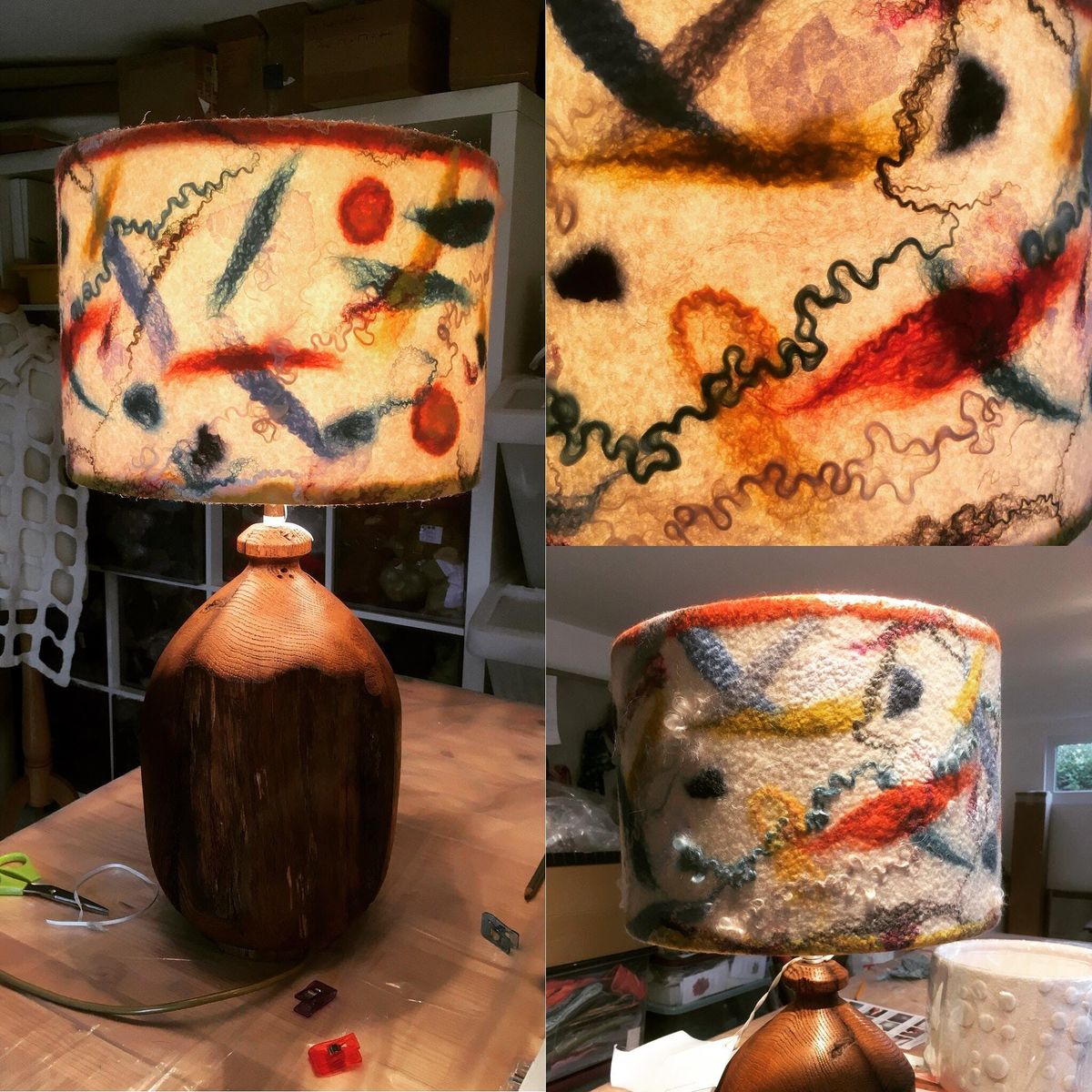 Felted Lampshades At Silversoles Studio Birmingham Felted Lampshades