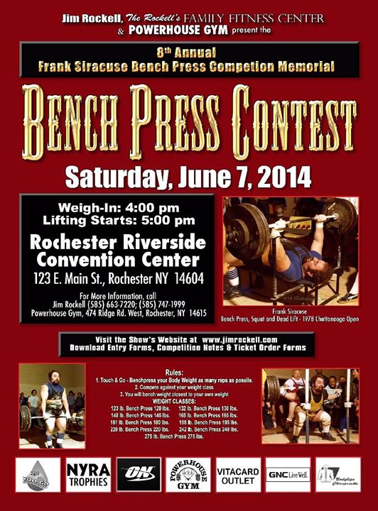 Frank Siracuse Memorial Bench Press Contest At The Roc City Health