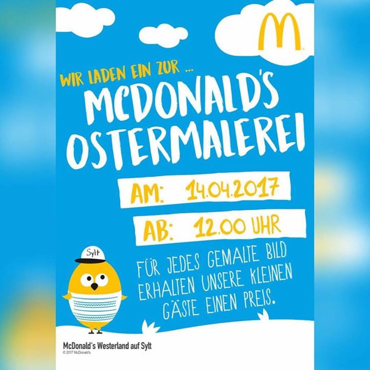 Ostermalerei Bei Mcdonalds Auf Sylt Mcdonald S Westerland April 14 17 Allevents In