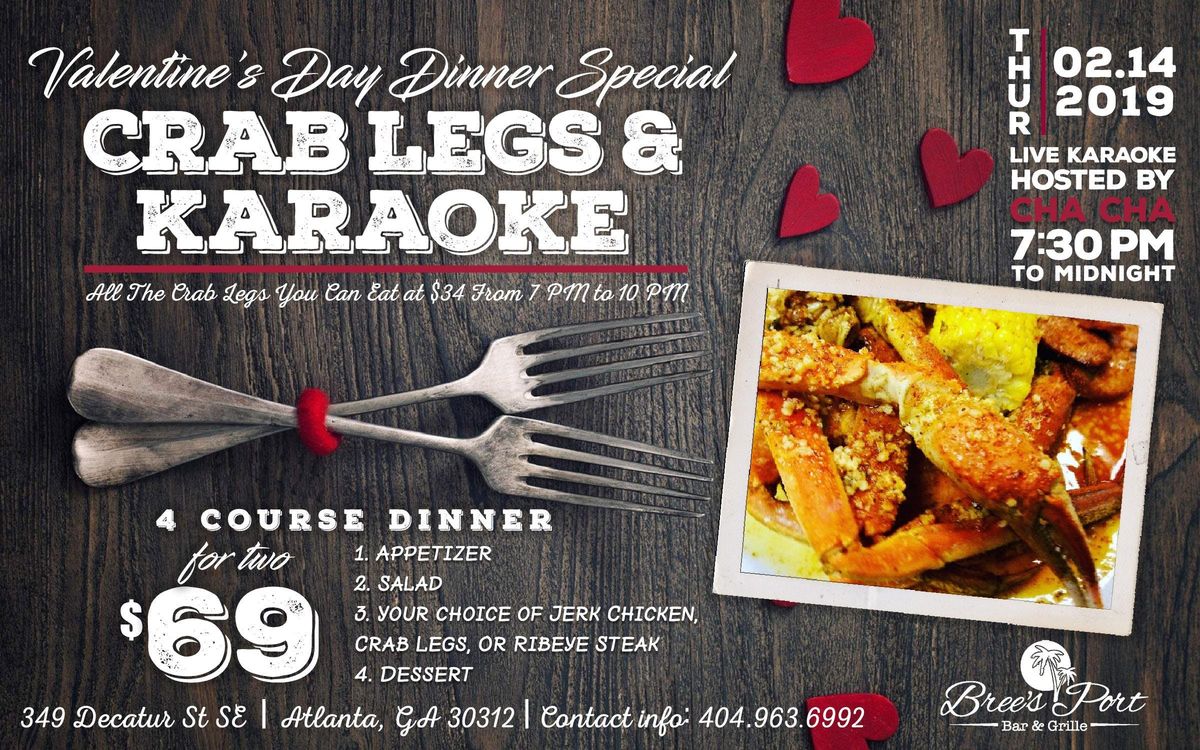 Unlimited Crab Legs & Karaoke Valentines Edition The All New Brees Port Bar & Grille at Bree's