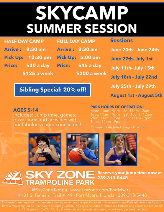 Sky Zone Summer Camp Fort Myers