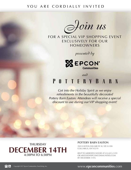 Pottery Barn Shopping Event For Homeowners Columbus