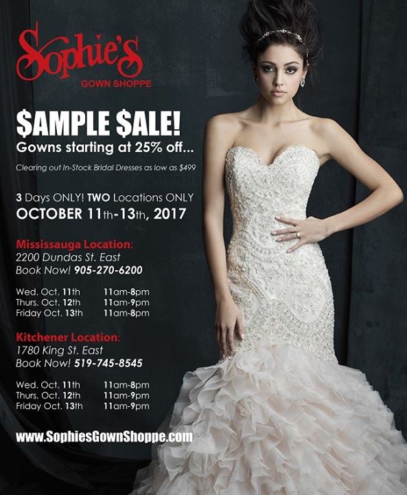 In Stock Wedding Gown Sample Sale At Sophie S Gown Shoppe
