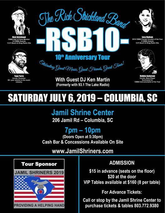 The Rick Strickland Band, Jamil Temple, July 6 to July 7 AllEvents.in