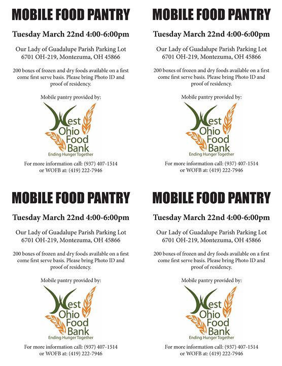 Mercer County Mobile Food Pantry At Our Lady Of Guadalupe Parish