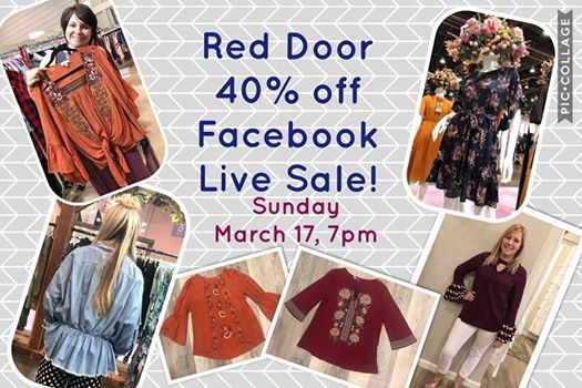 Red Door S 40 Off Facebook Live Sale At Red Door Gifts