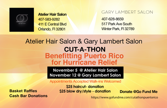 Cut A Thon November 5th At Atelier Hair Salon Orlando Orlando