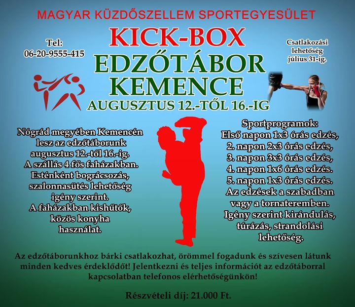 Kick boxing edzÅtábor at nógrád megye, kemence, ifjúsági tábor ... 3x3 konyha