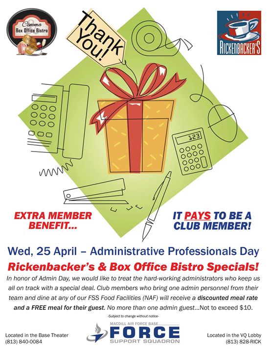 administrative professionals day special at 6th force support administrative support day