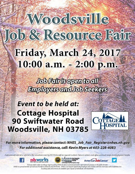 Woodsville Job Resource Fair At Cottage Hospital 90 Swiftwater