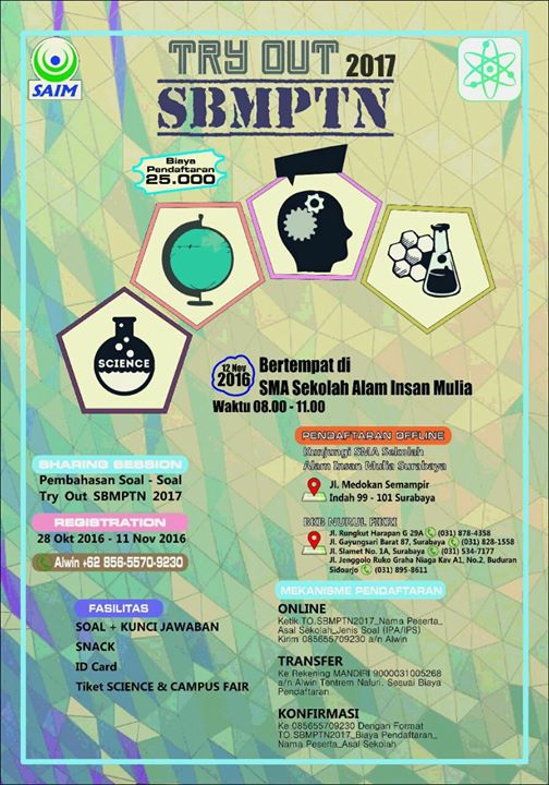 Try Out SBMPTN 2019 SAIM at Sekolah Alam Insan Mulia Surabaya