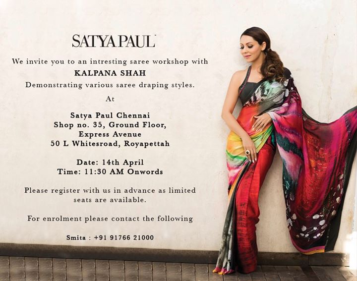 Kalpana Shah Sari Draping Workshop With Satya Paul At The Whole 9