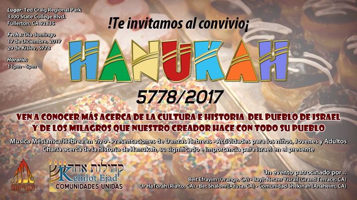 Convivio De Hanukah 5778 2017 At Craigs Regional Park Fullerton