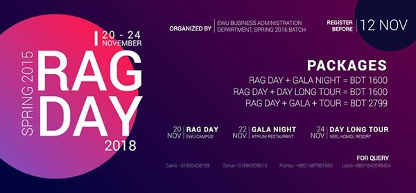 Spring 2015 Rag Day 2018 At East West University Dhaka