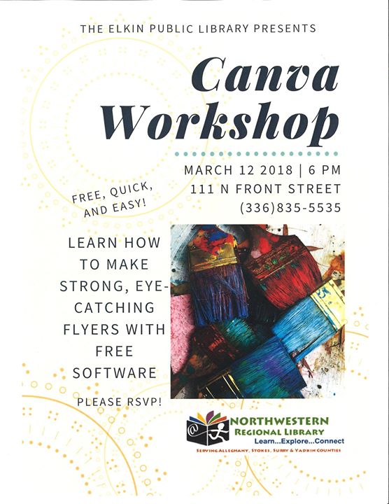 create your own flyers workshop at elkin public library elkin create your own flyers free