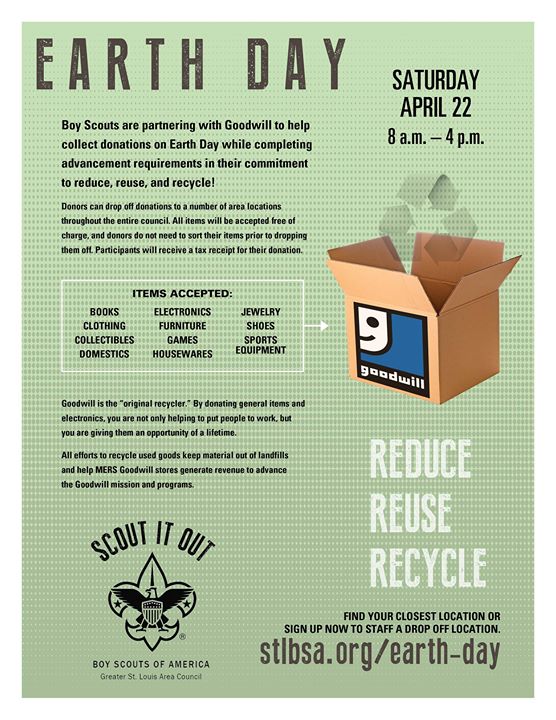Earth Day Collection At Greater St Louis Area Council Boy Scouts