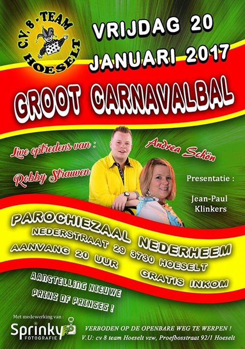 Carnavalbal Cv 8 Team Hoeselt At Nederstraat 29 3730 Hoeselt