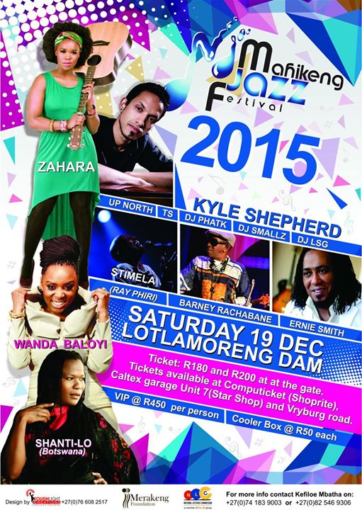 MAHIKENG JAZZ FESTIVAL this SATURDAY 19 DECEMBER LOTLAMORENG DAM at