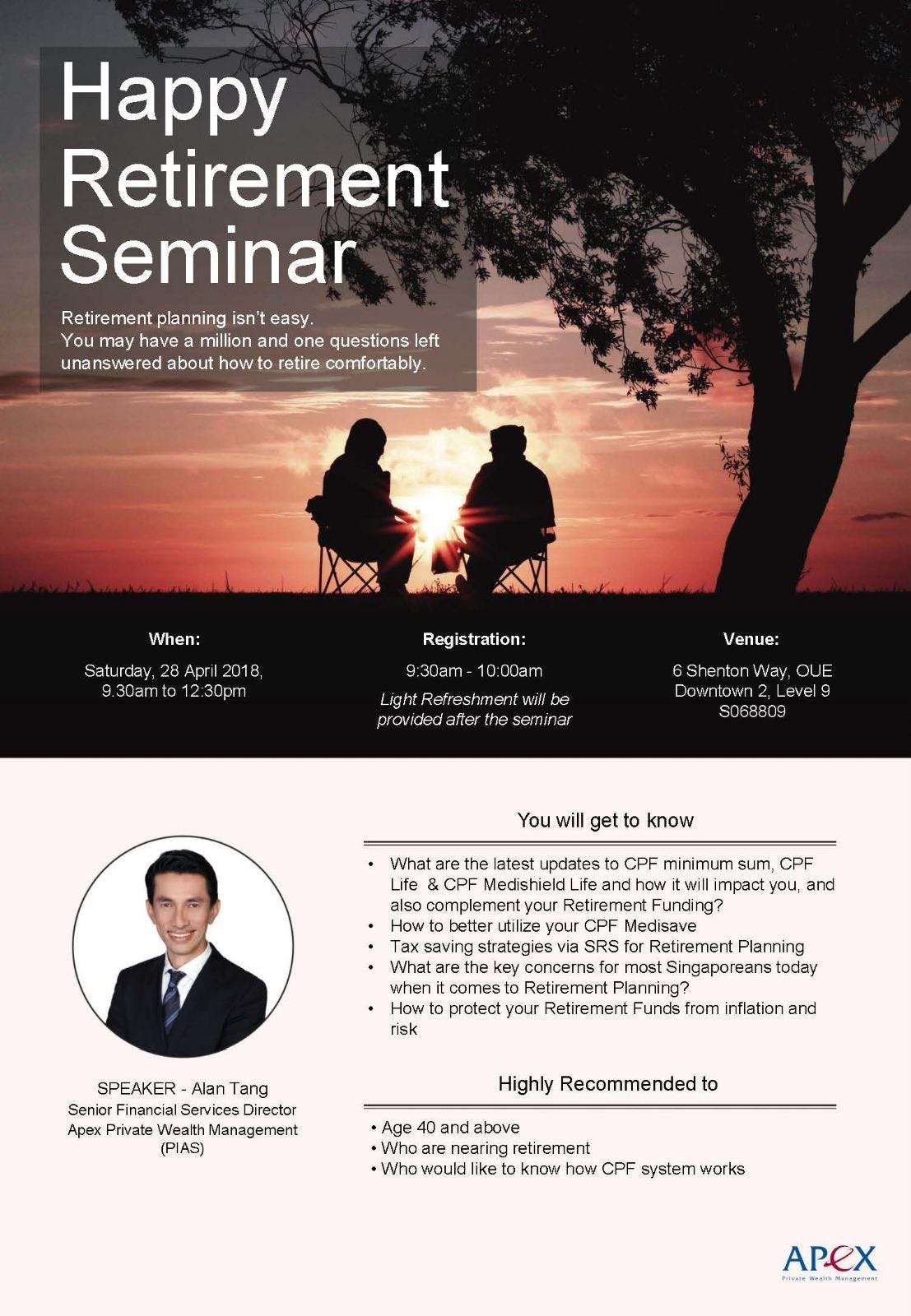 Happy Retirement Seminar At Oue Downtown Singapore