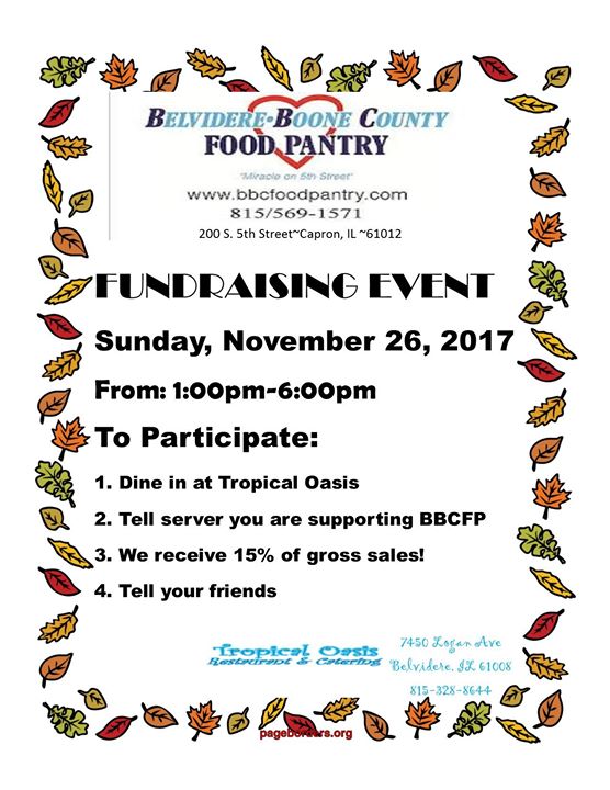 Belvidere Boone County Food Pantry Fundraising Event At Tropical