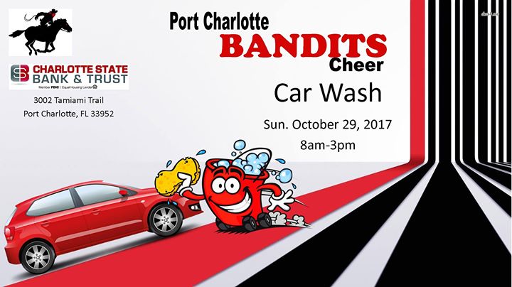 Port Charlotte Bandits Cheer Car Wash At Charlotte State Bank