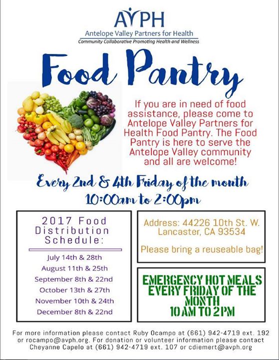 Emergency Food Pantry At Antelope Valley Partners For Health