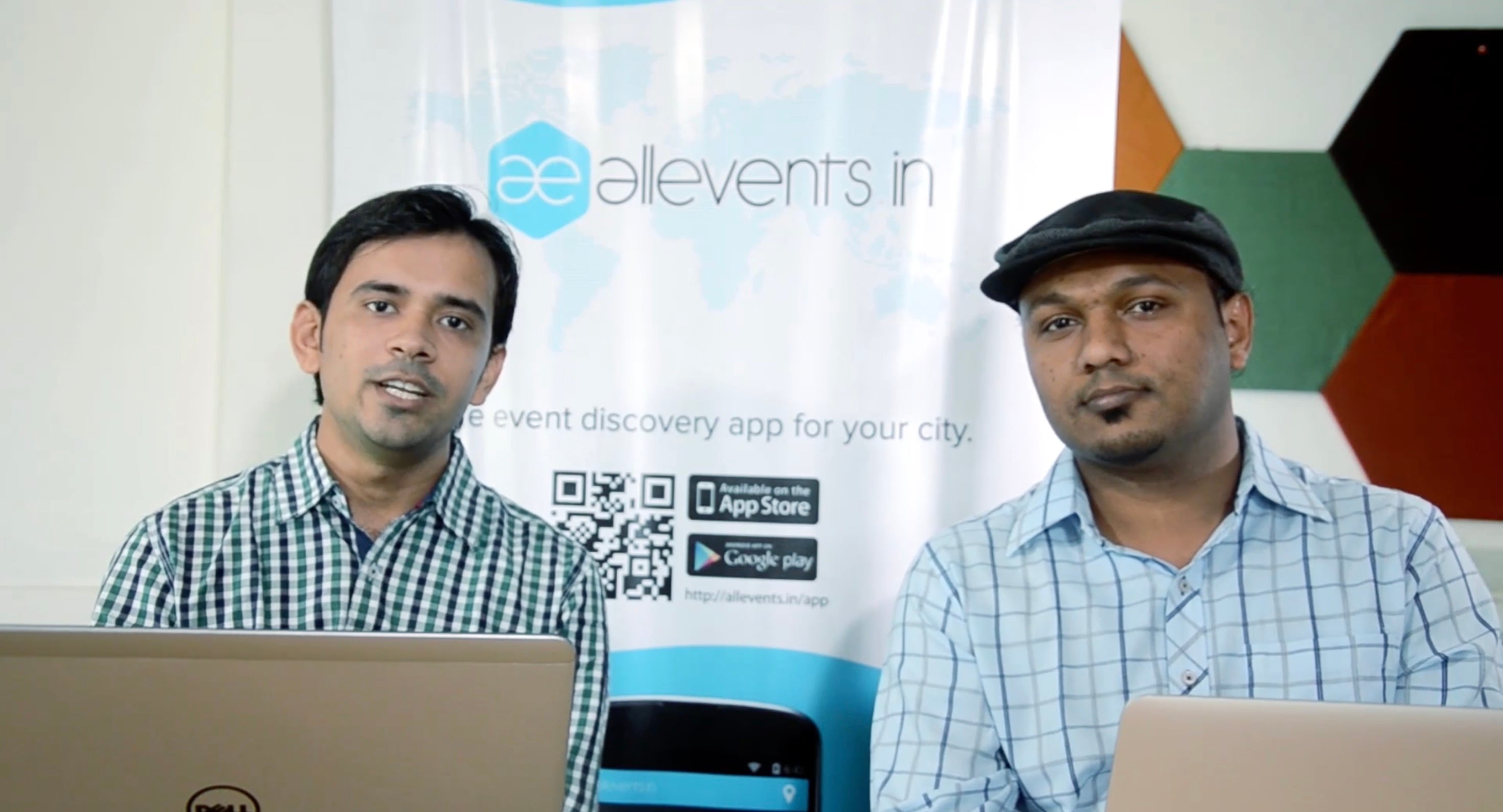 AllEvents founders Amit Panchal and Ruchit Patel in the early days