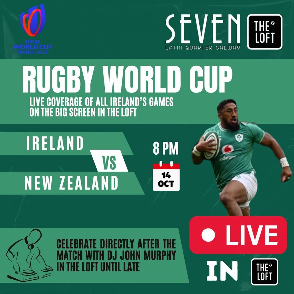 Rugby World Cup Ireland v New Zealand , Seven Bar Galway, 14 October