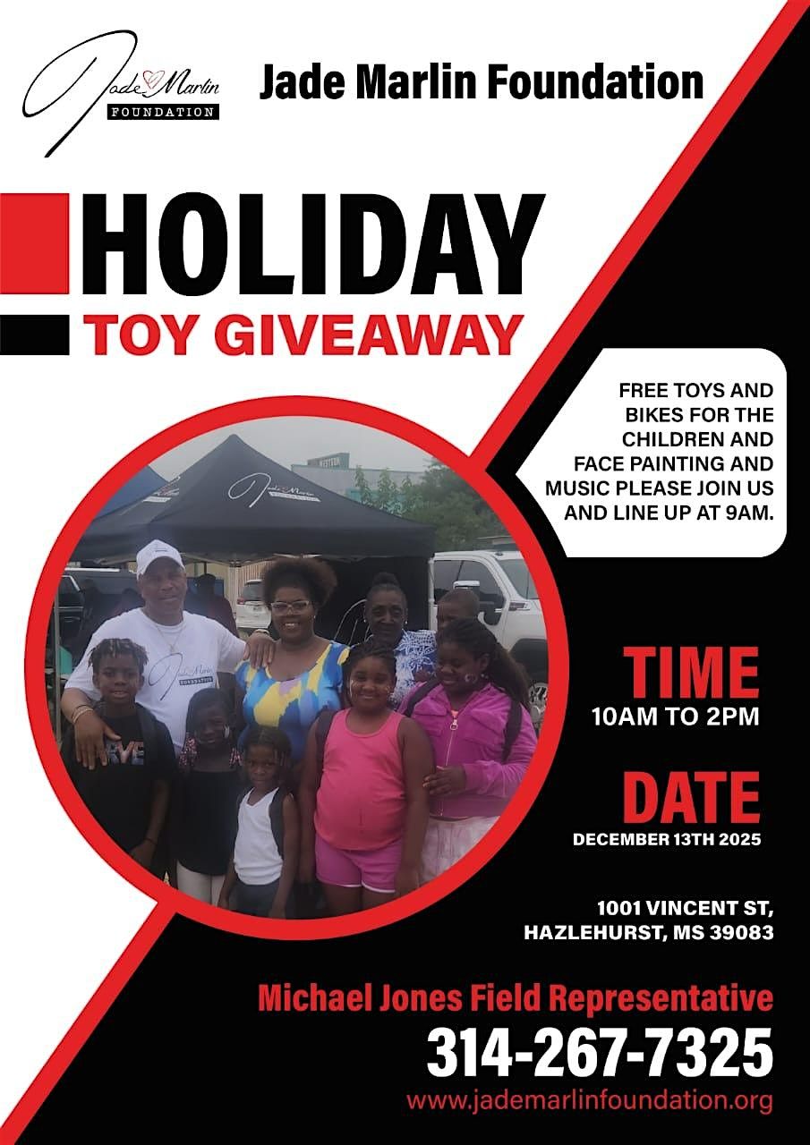 Jade Marlin Foundation Toy Giveaway, 13 December | Event in Hazlehurst | AllEvents