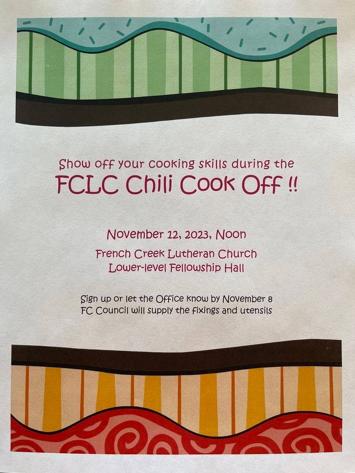 Chili cook off contest!! , French Creek Lutheran Church, Ettrick