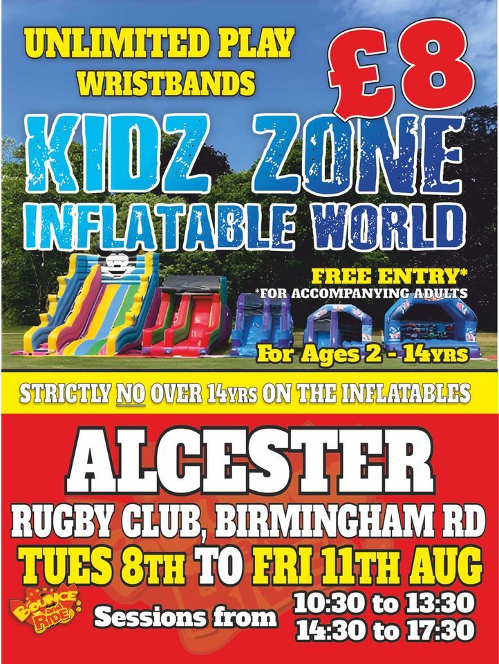 Kidz Zone Inflatable World Alcester, Alcester Rugby Football Club