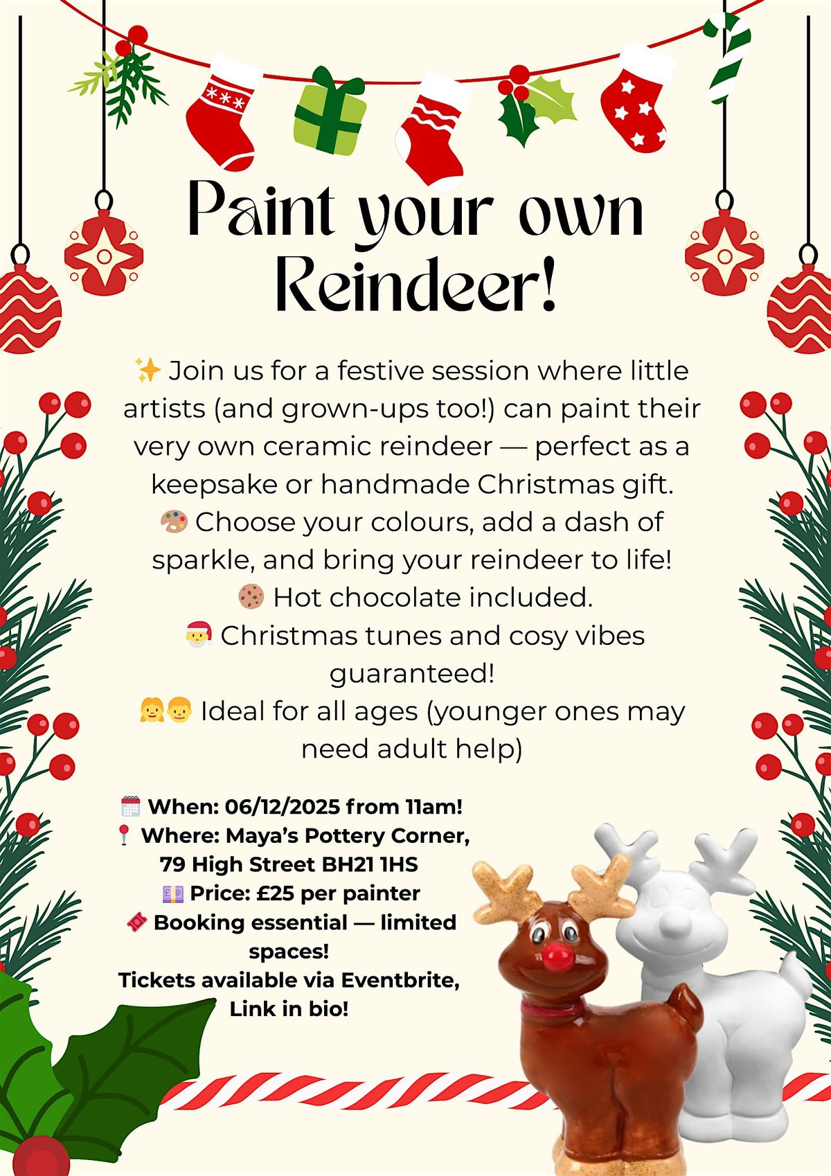 Paint your own Reindeer! | Event in Wimborne Minster | AllEvents