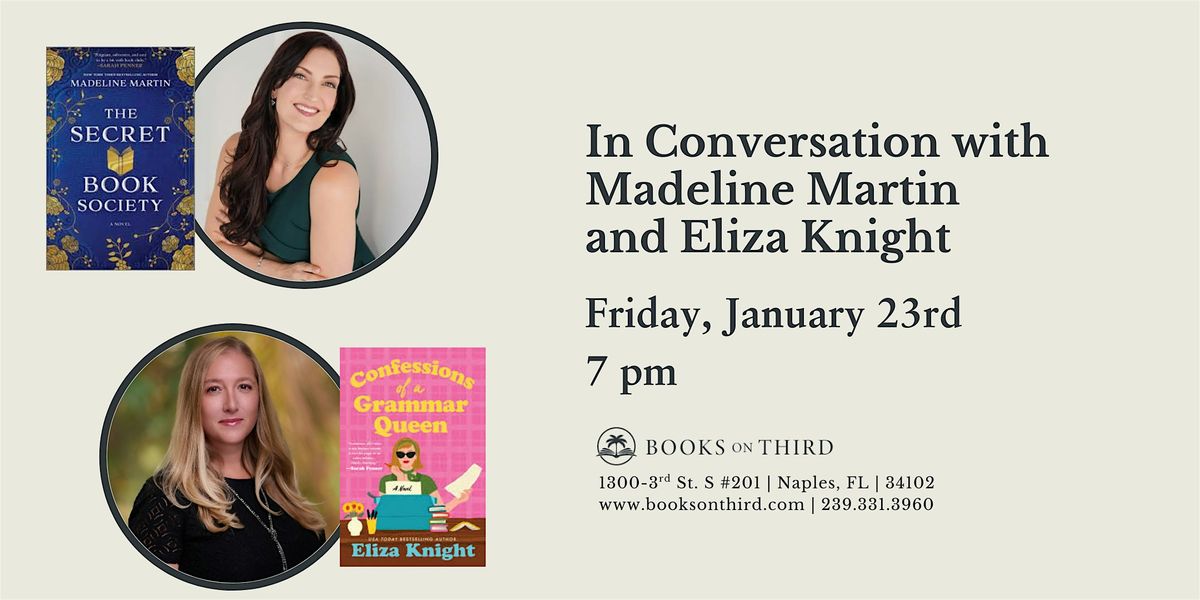 An Evening with Madeline Martin & Eliza Knight, 23 January | Event in Naples | AllEvents