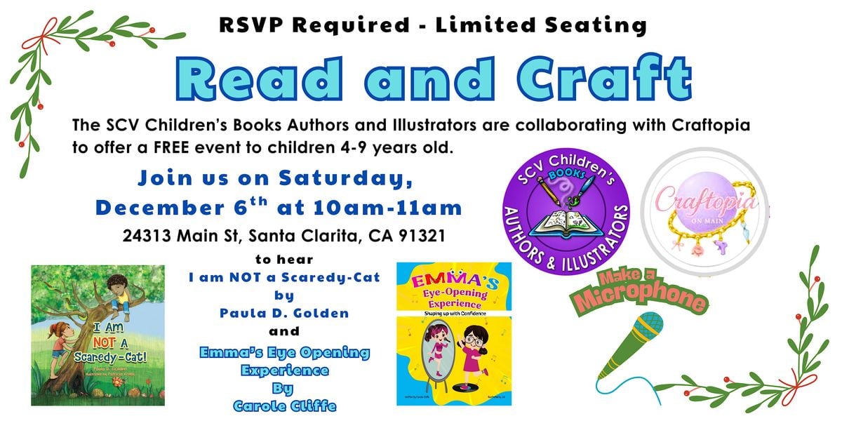 Giving Cheer SCV Children's Book Authors Read and Craft at Craftopia, 6 December | Event in Santa Clarita