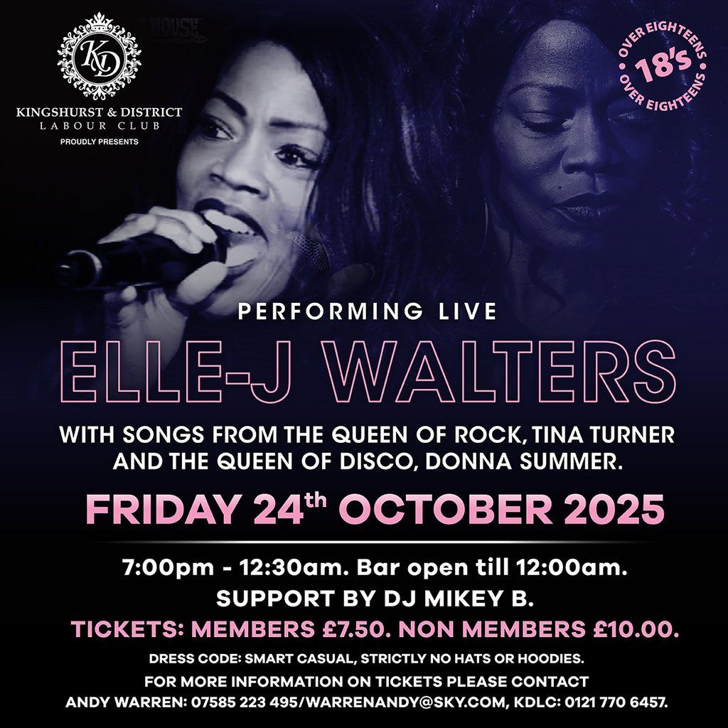 ELLE - J Walters, 24 October | Event in Solihull | AllEvents