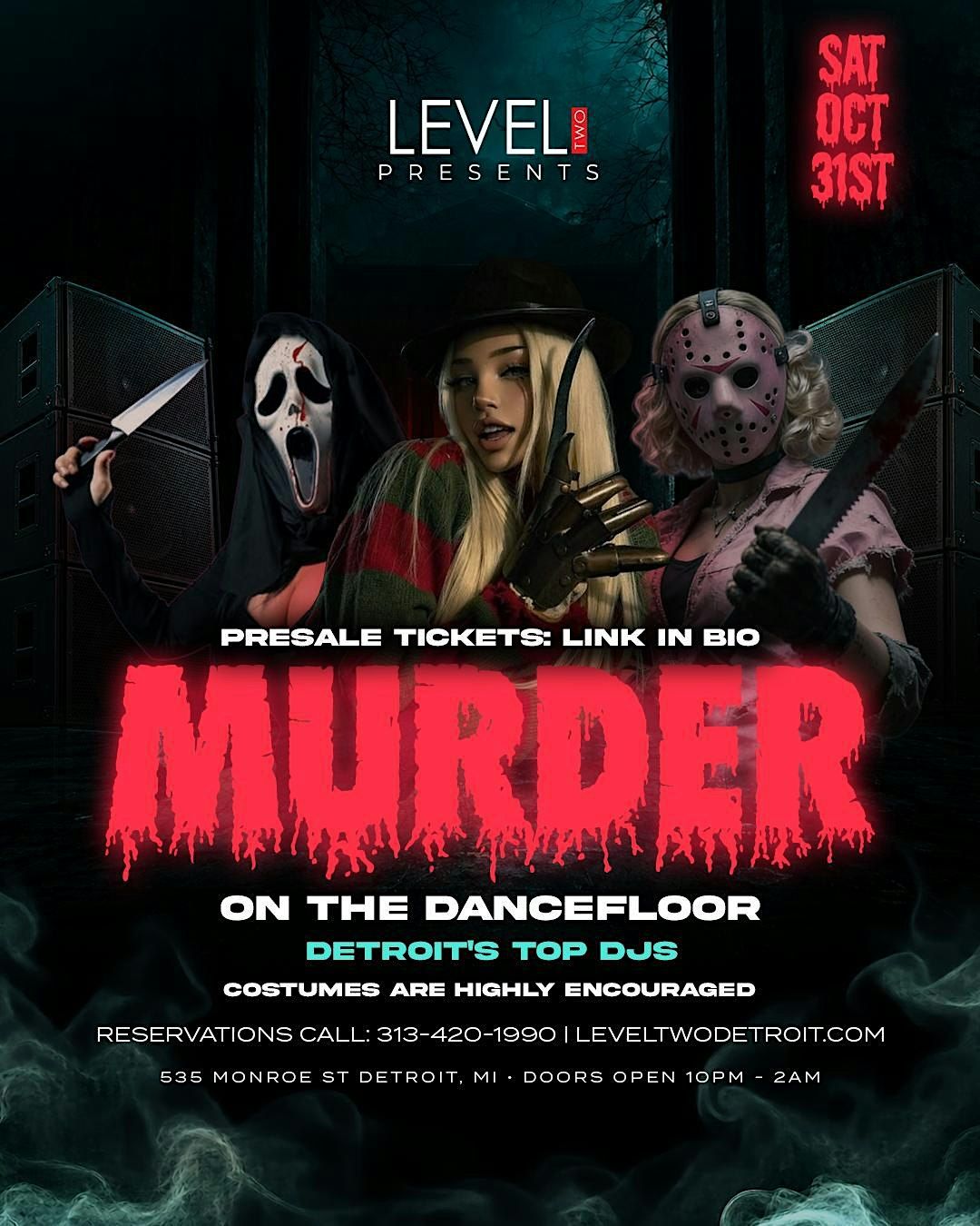 M**der ON THE DANCE FLOOR, Level Two Bar & Rooftop, Detroit, 31 October ...