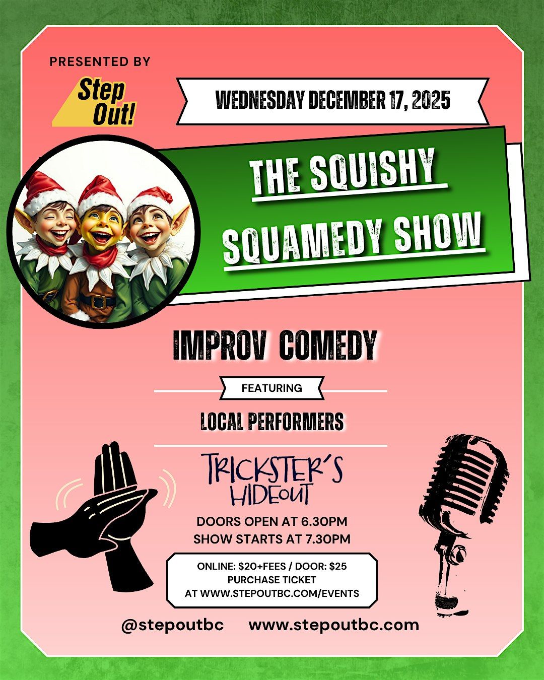 StepOut! Presents: The Squishy Squamedy Show, 17 December | Event in Squamish | AllEvents