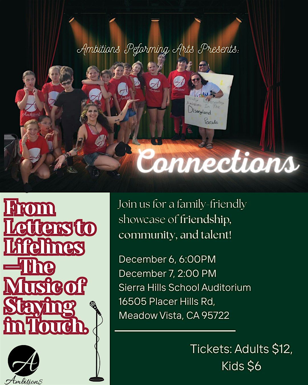 Connections - A holiday musical by Ambitions Performing Arts, 6 December | Event in Meadow Vista | AllEvents