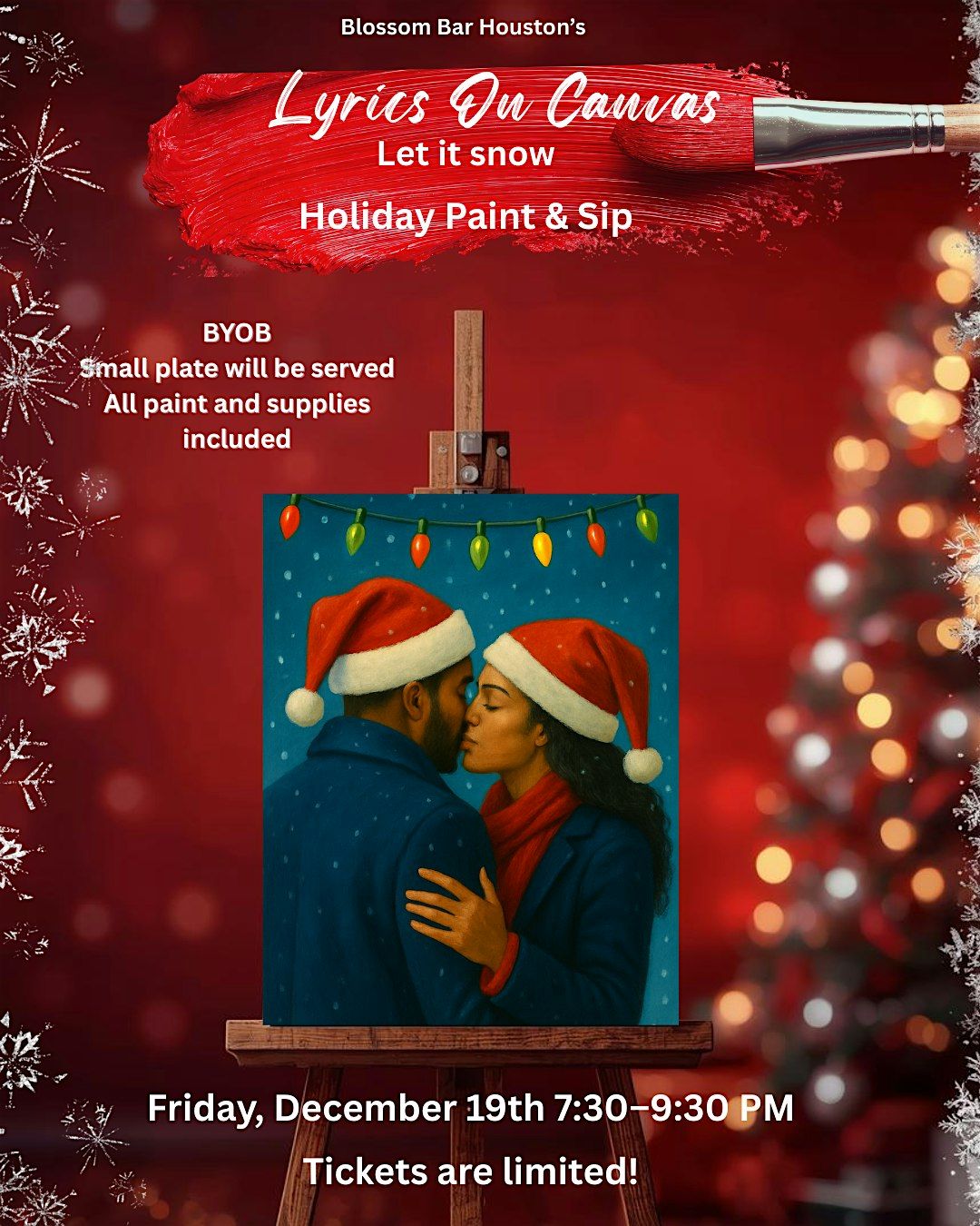 Holiday Paint & Sip: Lyrics On Canvas, 19 December | Event in Houston | AllEvents