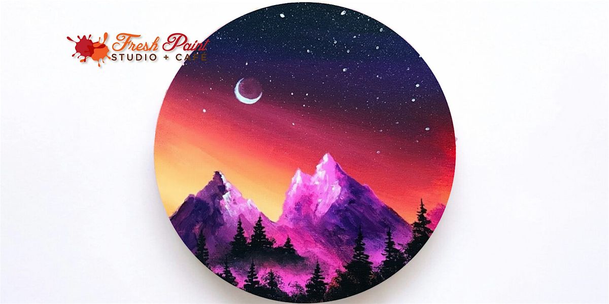 Paint Night – Pink Mountains and Moon Acrylic Painting Workshop, 2 January | Event in Toronto | AllEvents