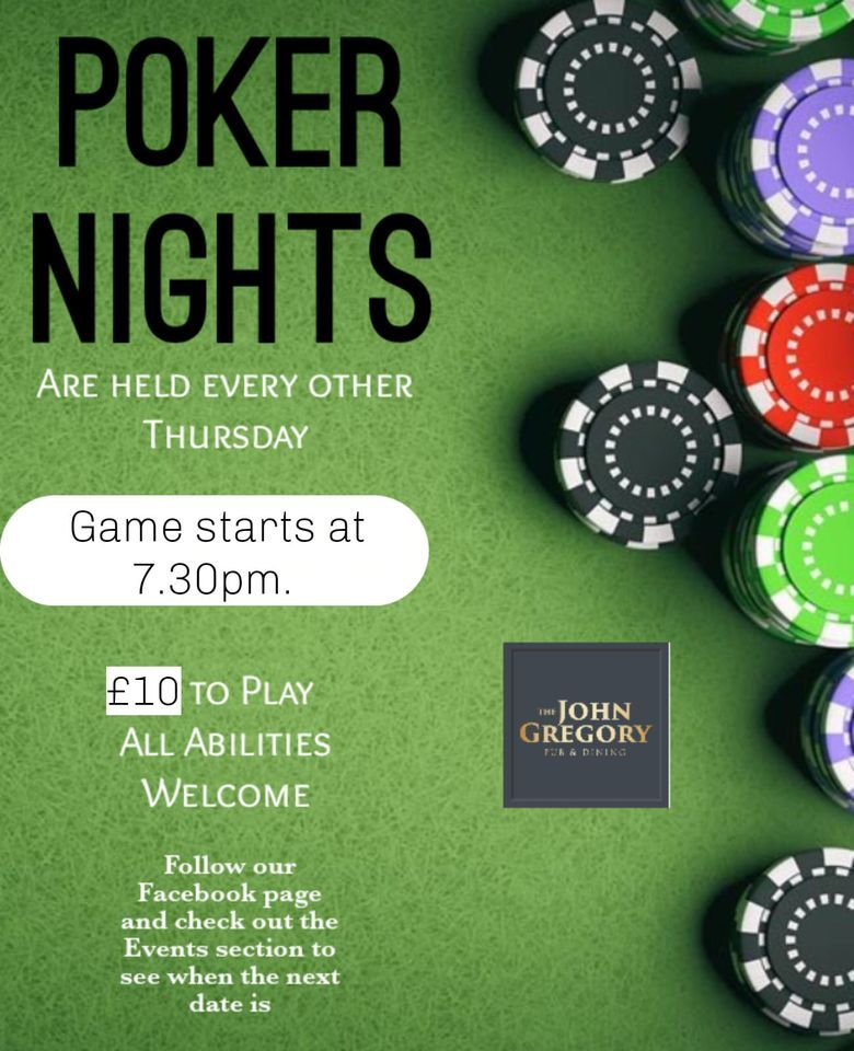 Poker Nights, The John Gregory, Weymouth, 6 July 2023 AllEvents.in