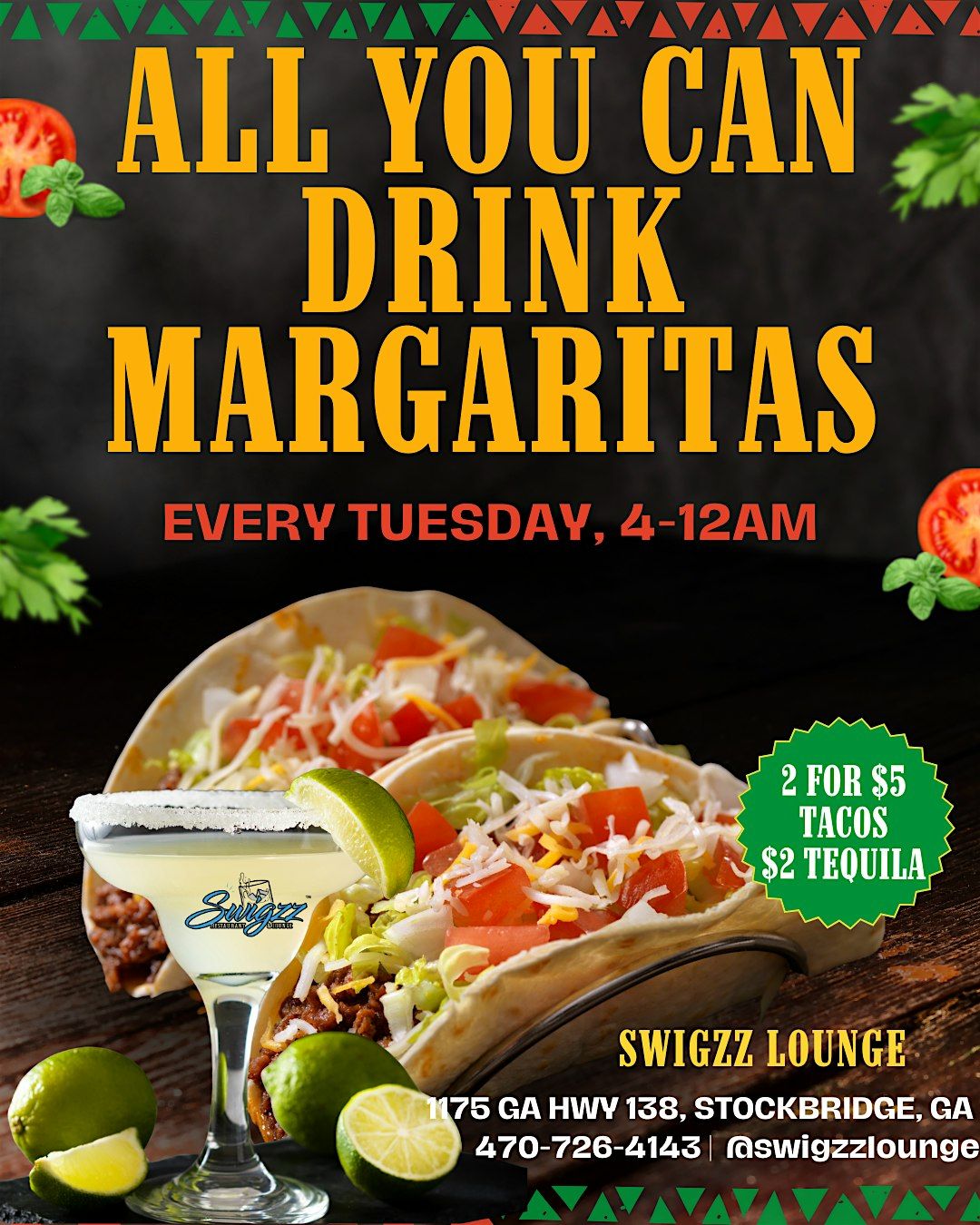 Tacos & Tequilas Tuesdays Presents All You Can Drink Margaritas | Event in Stockbridge | AllEvents