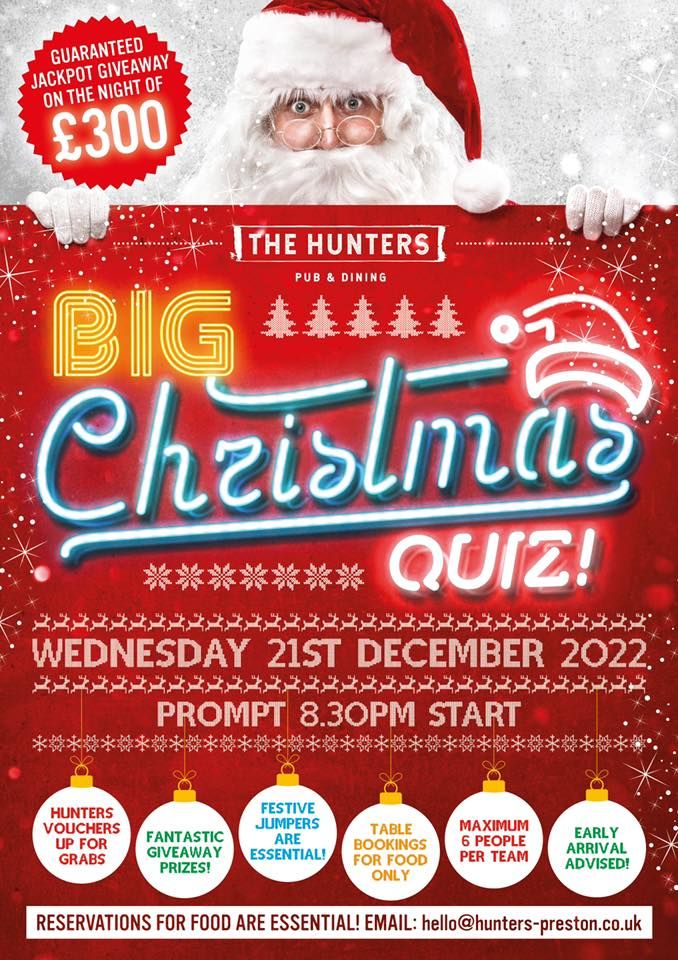 The Hunters Christmas quiz, The Hunters, Preston, December 21 2022