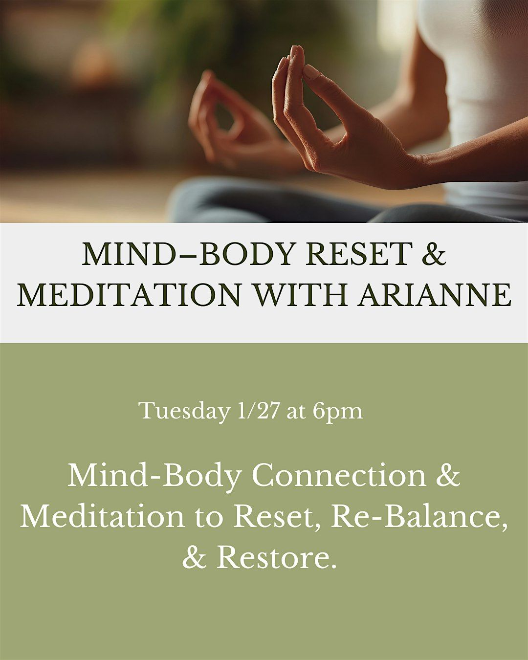 Mind-Body Connection & Meditation to Reset & Re-Balance