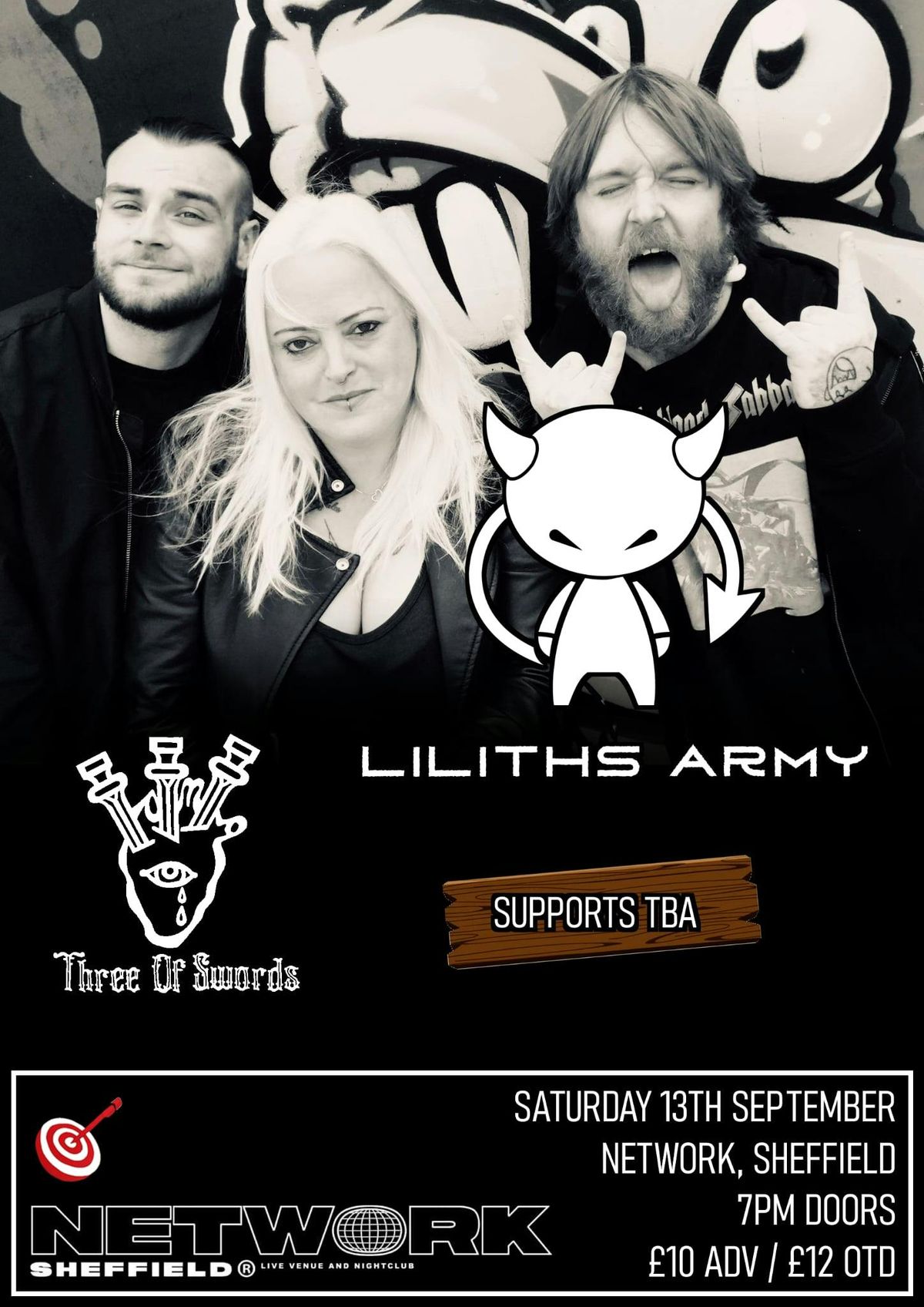 Liliths Army + Three Of Swords + TBC, 13 September | Event in Sheffield | AllEvents