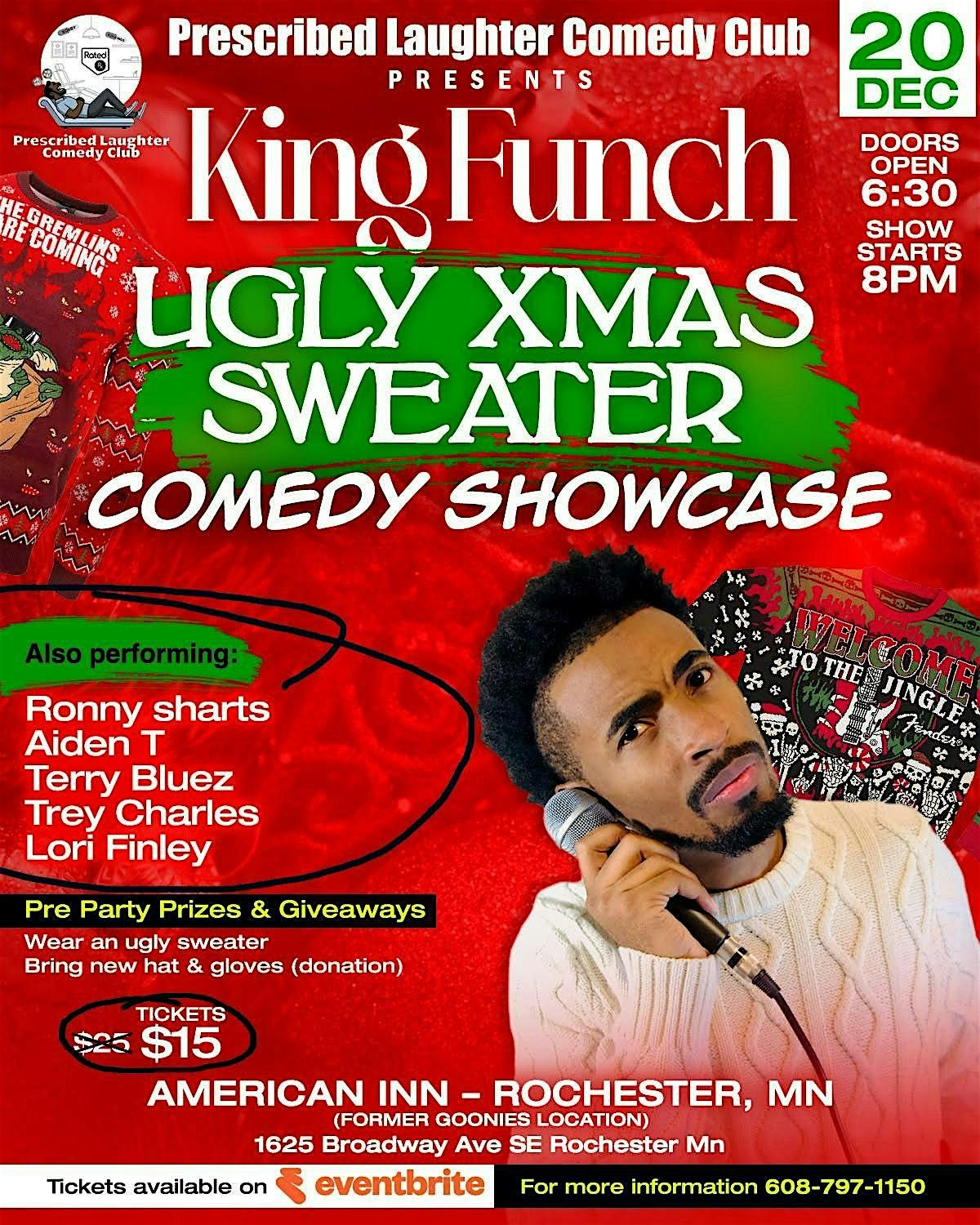 King Funch Ugly X-Mas Sweater Comedy Showcase, 20 December | Event in Rochester | AllEvents