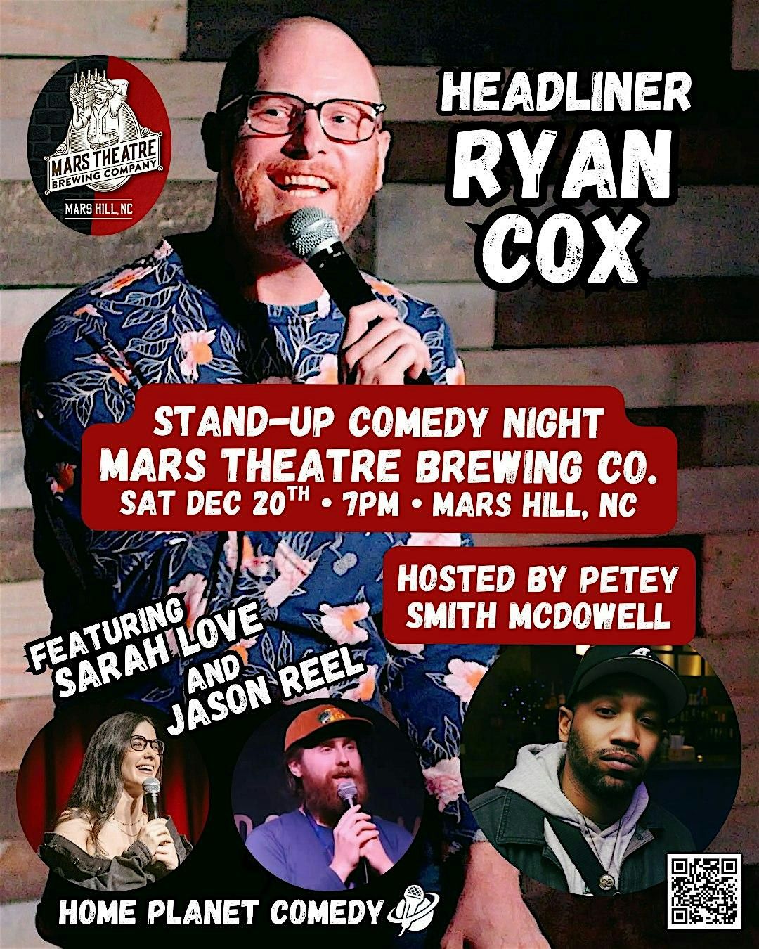 Stand-up comedy show, 20 December | Event in Mars Hill | AllEvents
