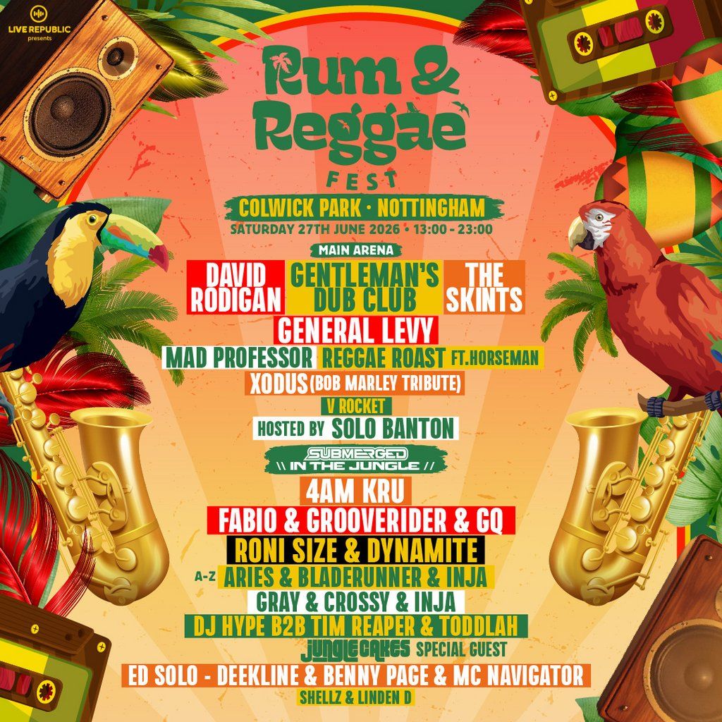 Rum & Reggae Fest 2026 | Colwick Park, Nottingham, 27 June | Event in Nottingham | AllEvents